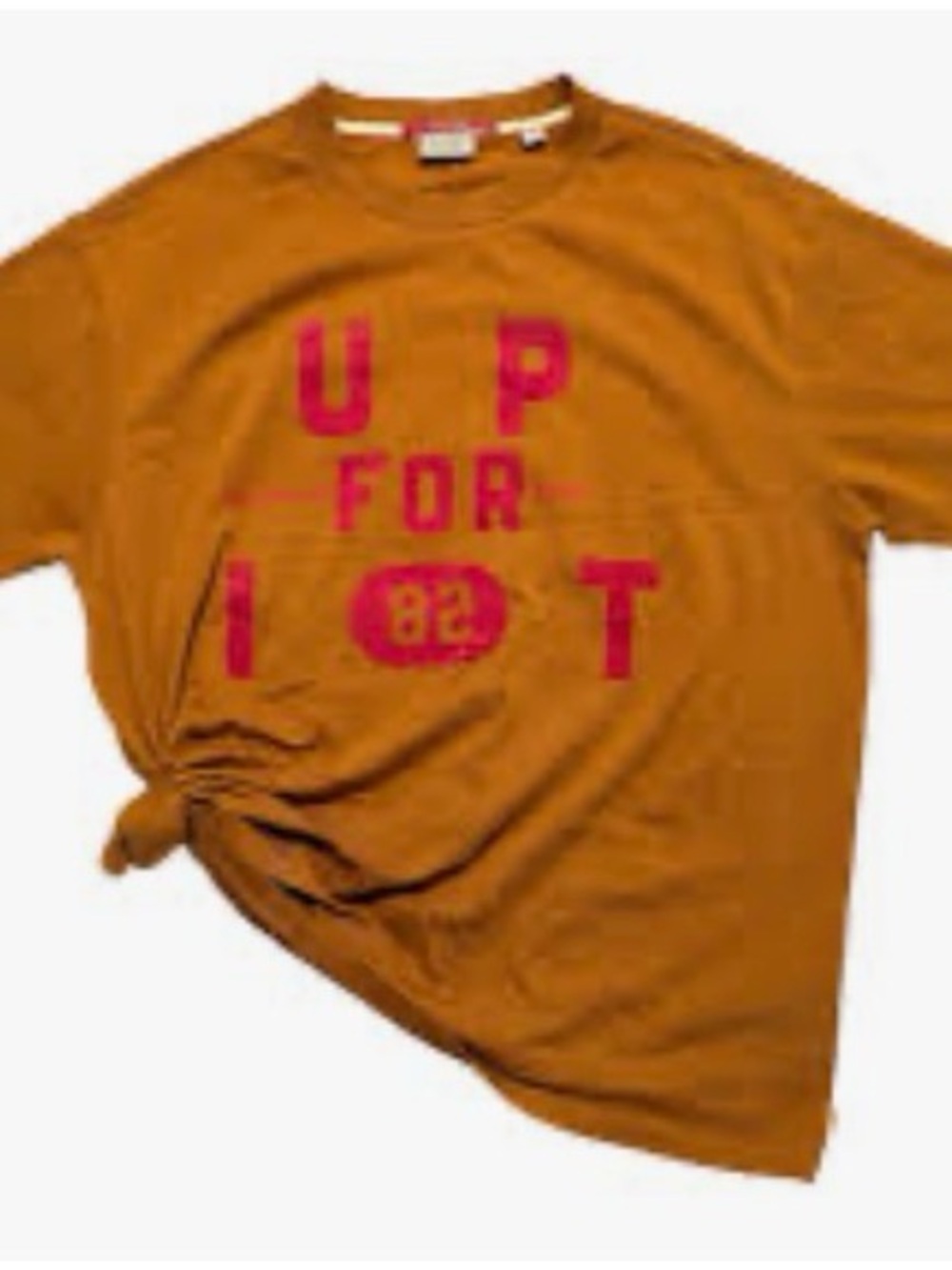 Scotch & Soda Mustard Brown Pink Up For It Tee XS Oversized S M Top T Shirt